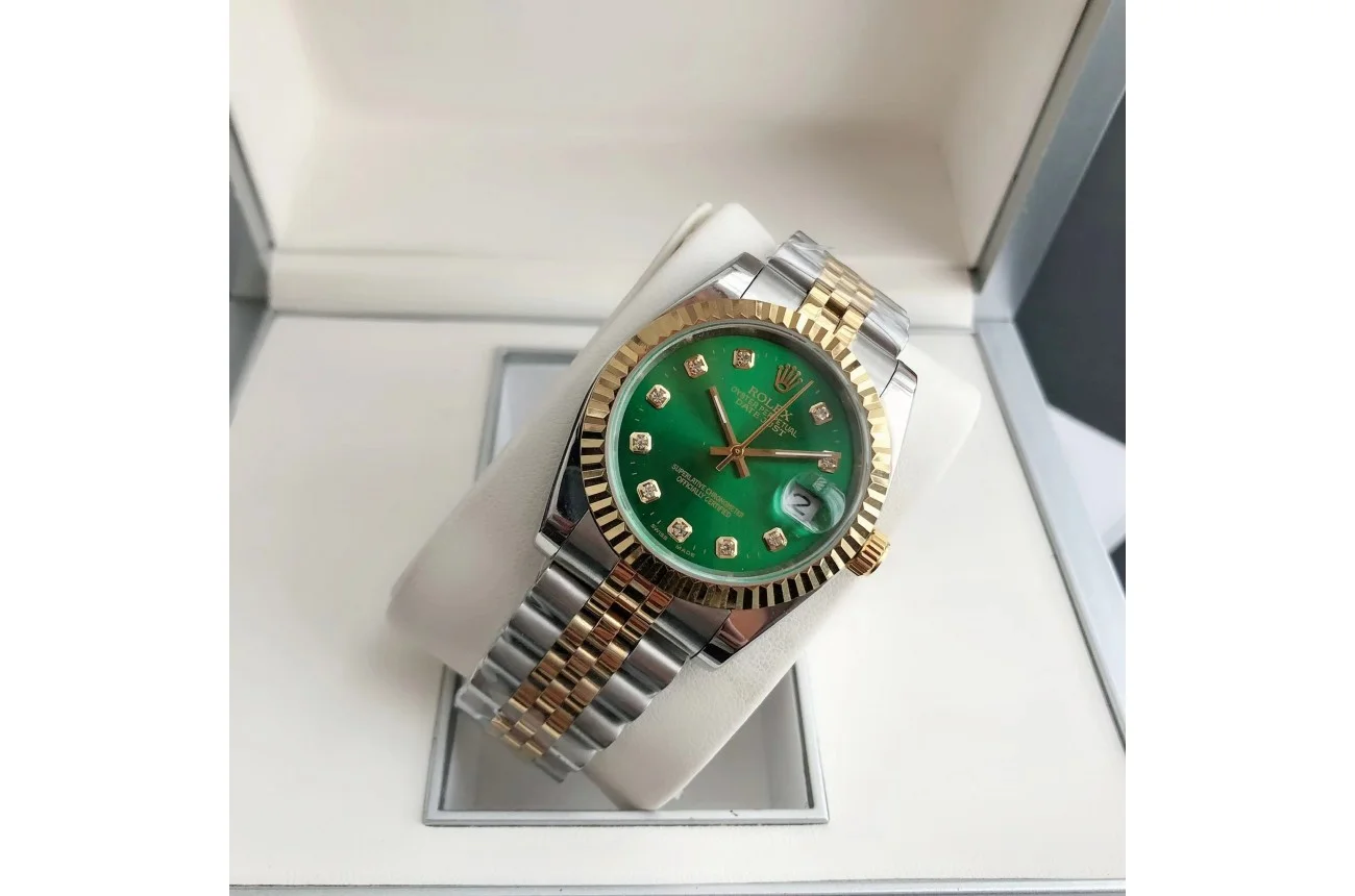 Couple Watches Rolex Datejust 36/28mm RG/SS Jub Green/Dial - Image 3