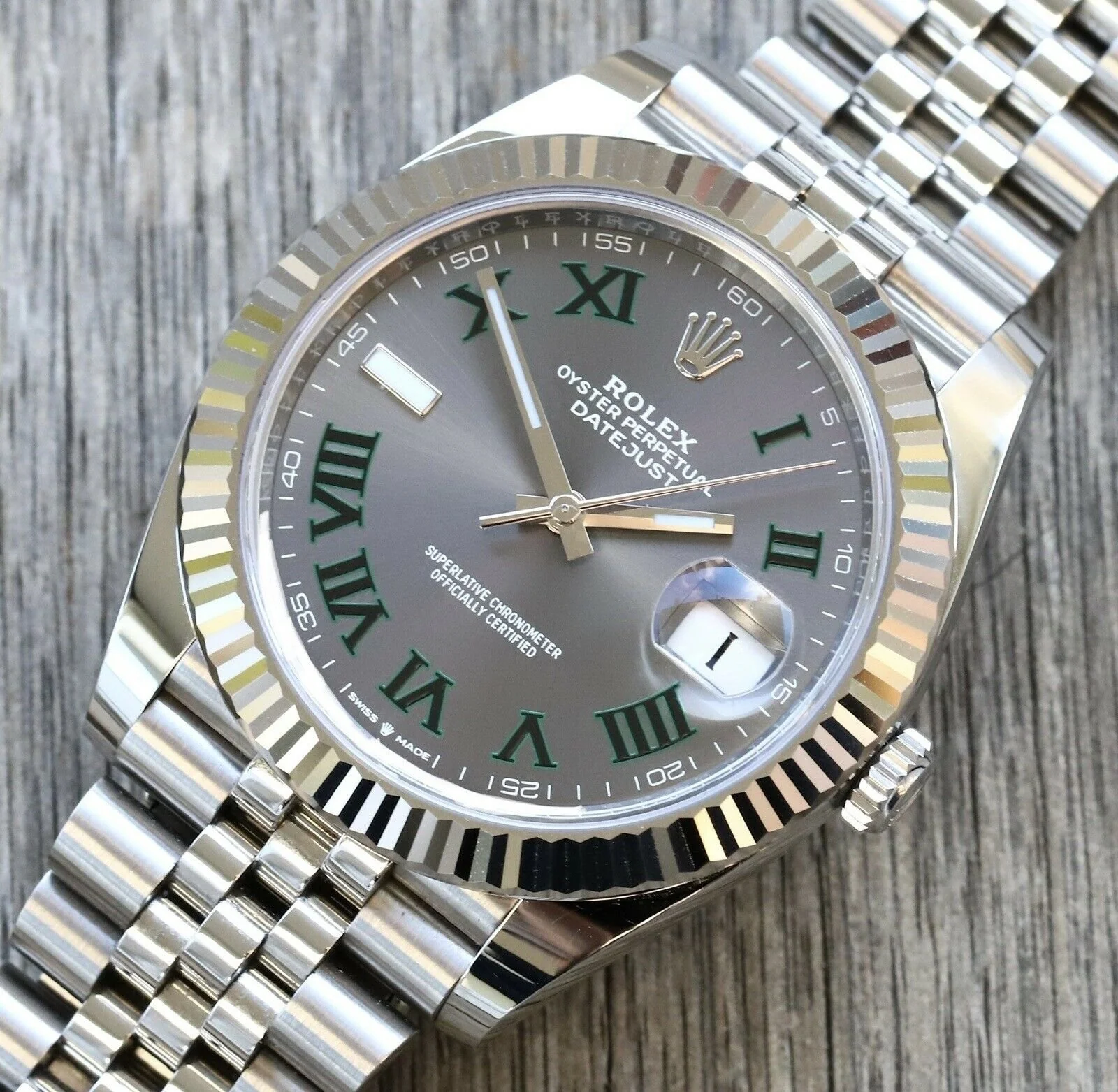 Superclone Rolex Datejust 41mm Rhodium Dial 126334 Wimbledon Flutted / Jubilee - Image 2