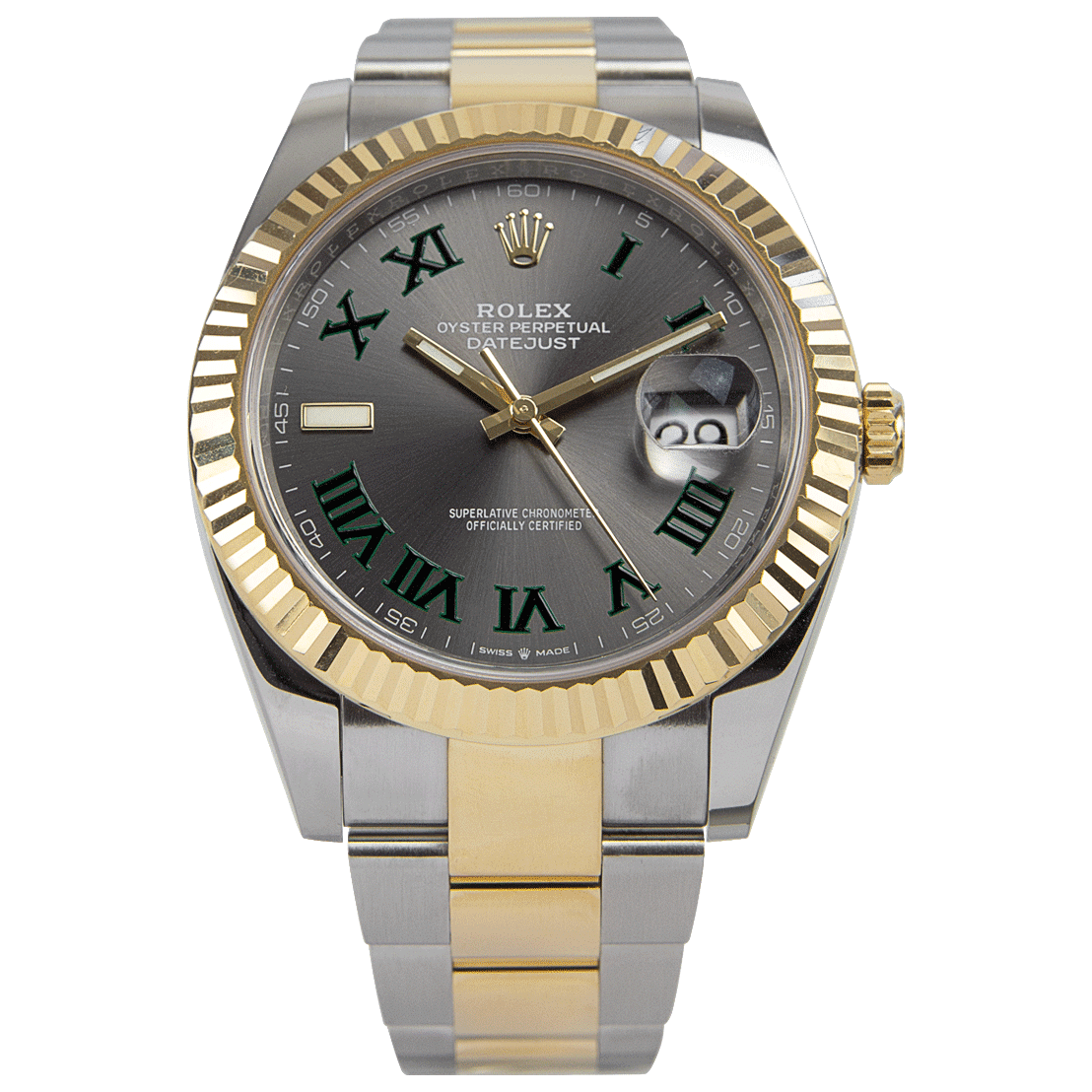 Rolex Datejust II 41mm Rhodium Dial 126333 Wimbledon Two-Tone Oyster