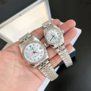 Couple Watches Rolex Datejust 36/28mm SS/SS Jub Sliver/Dia