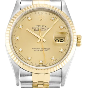 Rolex Datejust 36mm Champagne Diamonds Dial 16233
