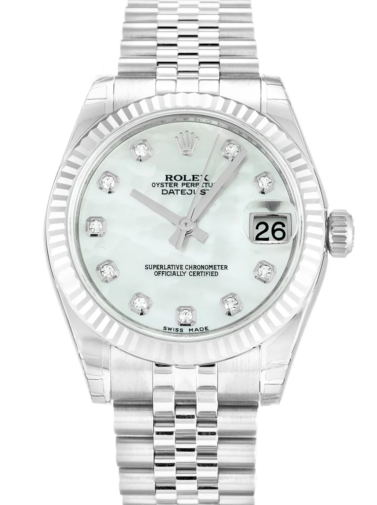 Rolex Lady-Datejust 31mm Mother of Pearl White Dial 178274