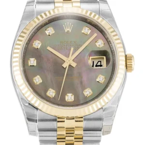 Rolex Datejust 36mm Mother of Pearl   Black Dial 116233