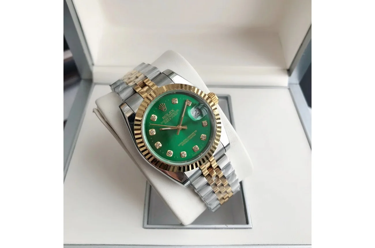 Couple Watches Rolex Datejust 36/28mm RG/SS Jub Green/Dial - Image 4