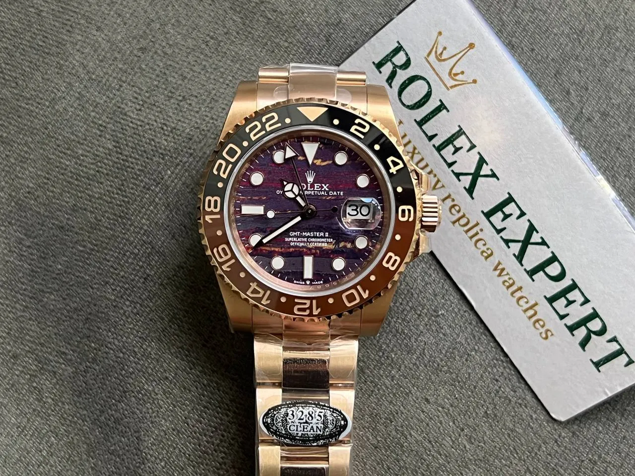 Superclone Rolex GMT-Master II 40 mm 126715CHNR Tiger Iron Dial - Image 8