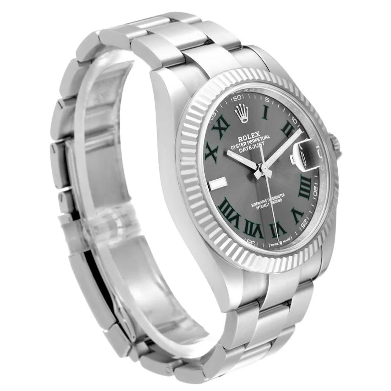 Superclone Rolex Datejust 41mm Rhodium Dial 126334 Wimbledon Flutted / Oyster - Image 3