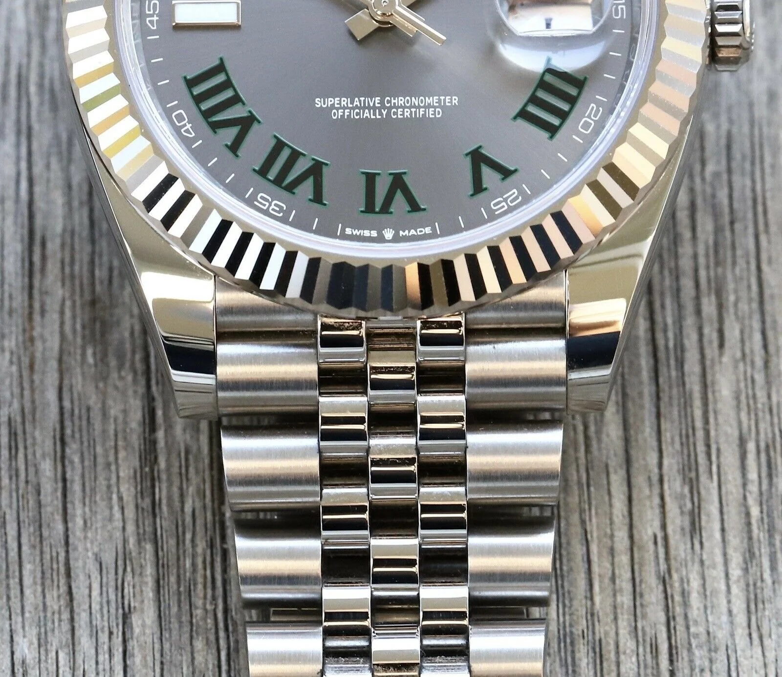 Superclone Rolex Datejust 41mm Rhodium Dial 126334 Wimbledon Flutted / Jubilee - Image 4