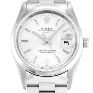 Rolex Oyster Perpetual Date 34mm Silver Dial 15200