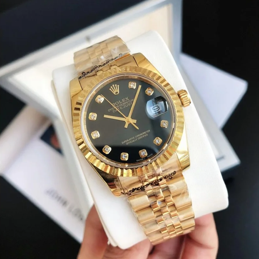 Couple Watches Rolex Datejust 36/28mm RG/RG Jub Black/Dial - Image 2