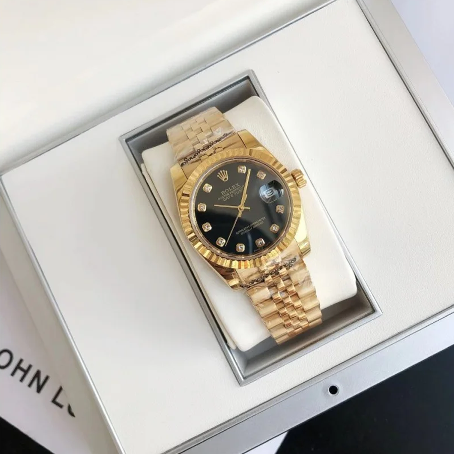 Couple Watches Rolex Datejust 36/28mm RG/RG Jub Black/Dial - Image 3