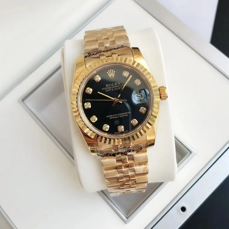 Couple Watches Rolex Datejust 36/28mm RG/RG Jub Black/Dial - Image 4