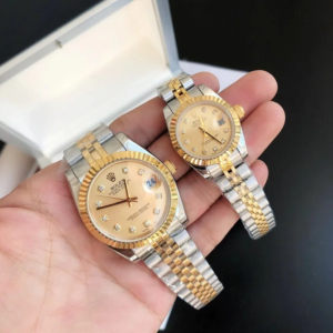 Couple Watches Rolex Datejust 36/28mm RG/SS Jub Gold/Dial