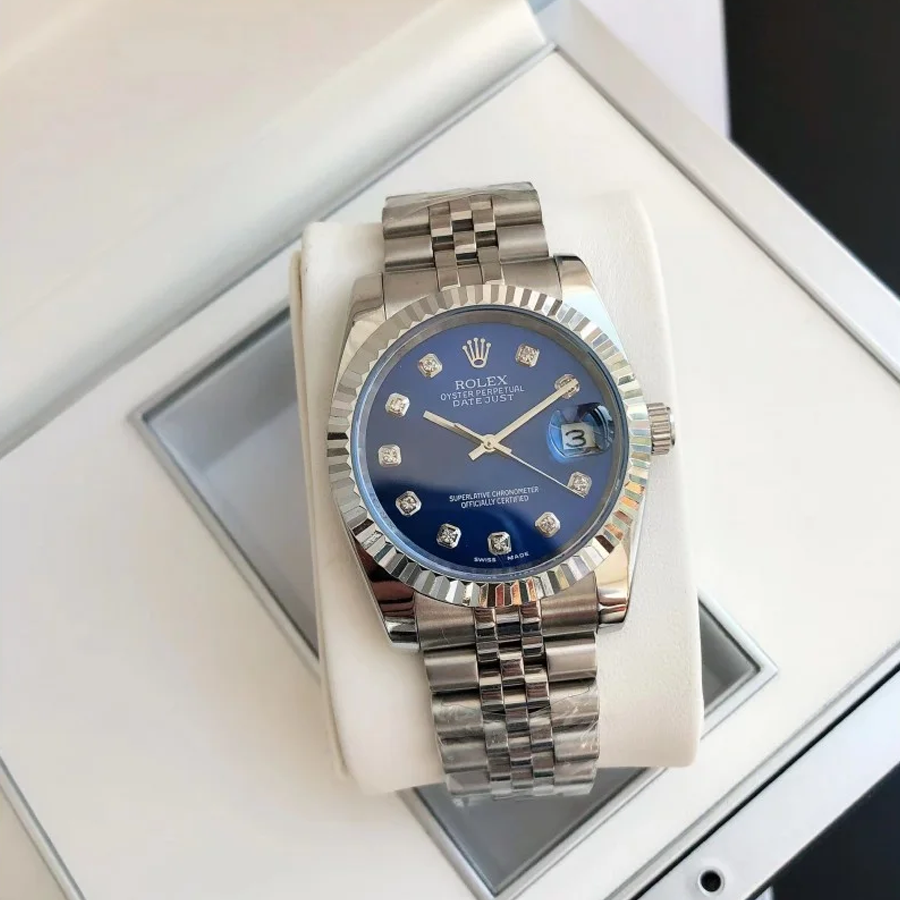 Couple Watches Rolex Datejust 36/28mm SS/SS Jub Blue/Dial - Image 4
