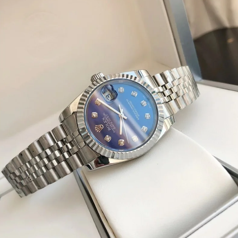 Couple Watches Rolex Datejust 36/28mm SS/SS Jub Blue/Dial - Image 5