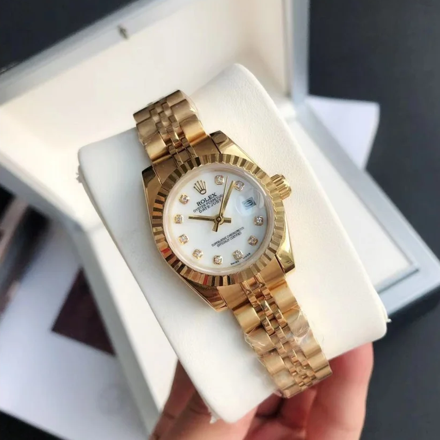 Couple Watches Rolex Datejust 36/28mm RG/RG Jub White/Dial - Image 4