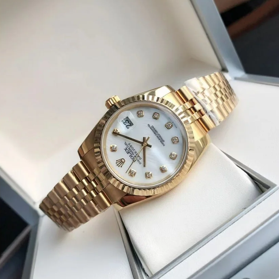 Couple Watches Rolex Datejust 36/28mm RG/RG Jub White/Dial - Image 7