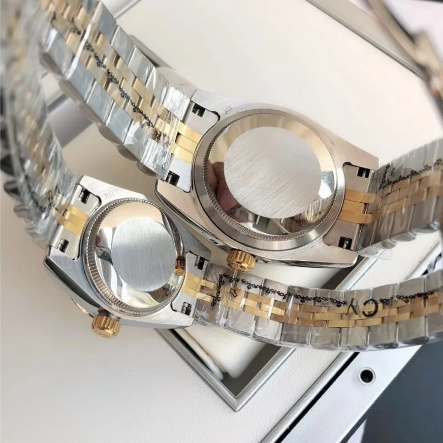 Couple Watches Rolex Datejust 36/28mm RG/SS Jub Sliver/Dia - Image 5
