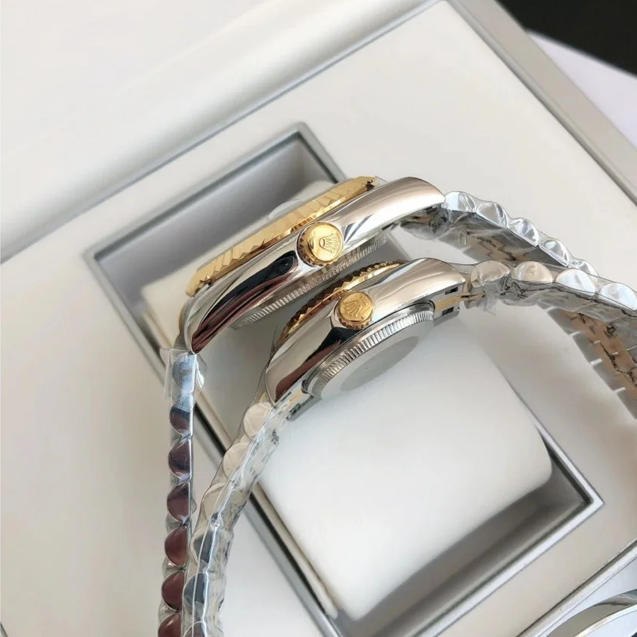 Couple Watches Rolex Datejust 36/28mm RG/SS Jub Sliver/Dia - Image 7
