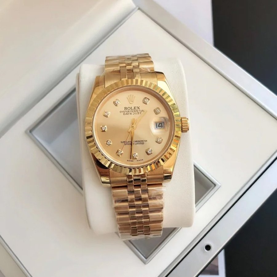 Couple Watches Rolex Datejust 36/28mm RG/RG Jub Gold/Dial - Image 2