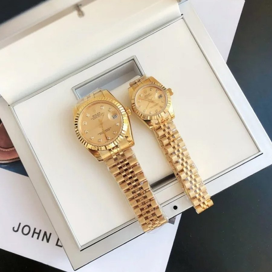Couple Watches Rolex Datejust 36/28mm RG/RG Jub Gold/Dial - Image 4