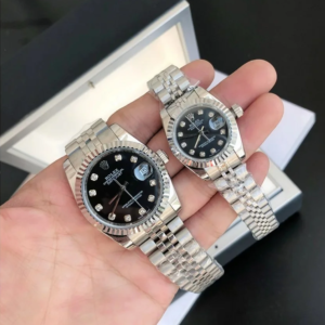 Couple Watches Rolex Datejust 36/28mm SS/SS Jub Black/Dial