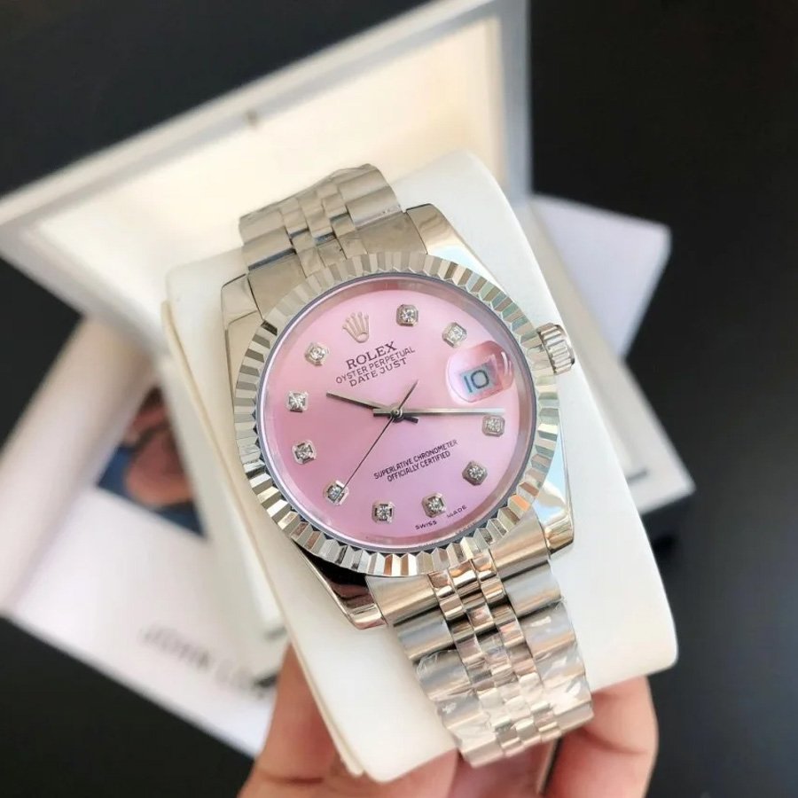 Couple Watches Rolex Datejust 36/28mm SS/SS Jub Pink/Dial - Image 2