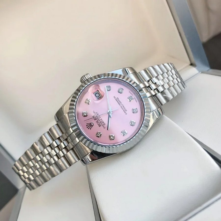 Couple Watches Rolex Datejust 36/28mm SS/SS Jub Pink/Dial - Image 5
