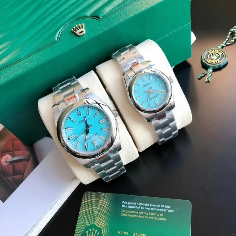 Couple Watches Rolex Oyster Perpetual 31/41mm SS/SS Tiffany Blue/Stk